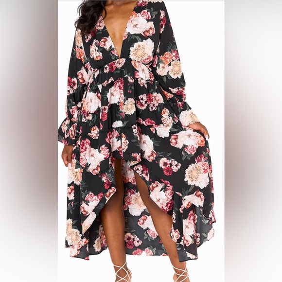 Buddy Love XL high/low maxi dress with long sleeves - Picture 4 of 5